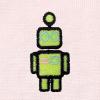 imageDALIX Robot Glow in The Dark Embroidered Relaxed Heavy Soft Cotton T Shirt MensPink