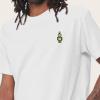 imageDALIX Robot Glow in The Dark Embroidered Relaxed Heavy Soft Cotton T Shirt MensWhite