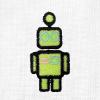 imageDALIX Robot Glow in The Dark Embroidered Relaxed Heavy Soft Cotton T Shirt MensWhite