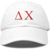 imageDALIX Delta Chi Fraternity Greek Letters Ball Cap Embroidered HatWhite