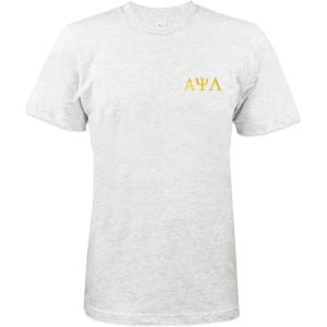 imageDALIX Alpha Psi Lambda Greek Letters TShirt Mens Embroidered Fraternity ShirtAsh Gray