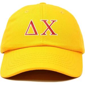 imageDALIX Delta Chi Fraternity Greek Letters Ball Cap Embroidered HatGold