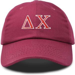 imageDALIX Delta Chi Fraternity Greek Letters Ball Cap Embroidered HatMaroon