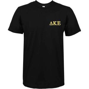 imageDALIX Delta Kappa Epsilon Greek Letters TShirt Mens Embroidered Fraternity ShirtBlack