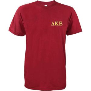 imageDALIX Delta Kappa Epsilon Greek Letters TShirt Mens Embroidered Fraternity ShirtMaroon