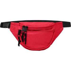 imageDALIX Fanny Pack w 3 Pockets Traveling Concealment Pouch Airport Money BagRed
