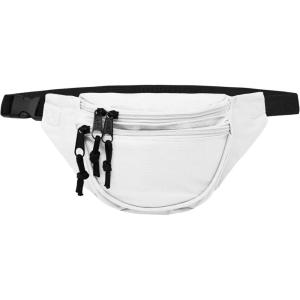 imageDALIX Fanny Pack w 3 Pockets Traveling Concealment Pouch Airport Money BagWhite