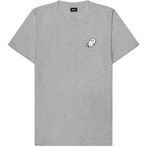 imageDALIX Ghost Embroidered Relaxed Heavy Soft Cotton T Shirt MensAthletic Heather