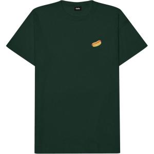 imageDALIX Hot Dog Embroidered Relaxed Heavy Soft Cotton T Shirt MensForest Green