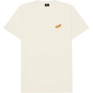 imageDALIX Hot Dog Embroidered Relaxed Heavy Soft Cotton T Shirt MensNatural