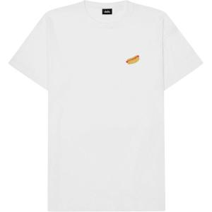imageDALIX Hot Dog Embroidered Relaxed Heavy Soft Cotton T Shirt MensWhite