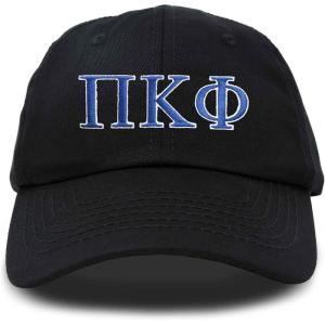 imageDALIX Pi Kappa Phi Greek Letters Ball Cap Embroidered Fraternity HatBlack