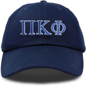 imageDALIX Pi Kappa Phi Greek Letters Ball Cap Embroidered Fraternity HatNavy Blue