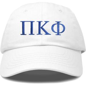 imageDALIX Pi Kappa Phi Greek Letters Ball Cap Embroidered Fraternity HatWhite