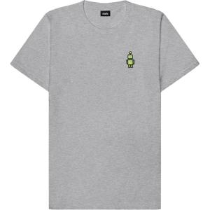 imageDALIX Robot Glow in The Dark Embroidered Relaxed Heavy Soft Cotton T Shirt MensAthletic Heather