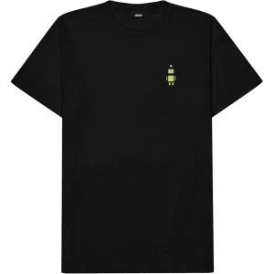 imageDALIX Robot Glow in The Dark Embroidered Relaxed Heavy Soft Cotton T Shirt MensBlack
