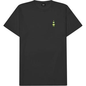 imageDALIX Robot Glow in The Dark Embroidered Relaxed Heavy Soft Cotton T Shirt MensDark Gray