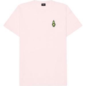 imageDALIX Robot Glow in The Dark Embroidered Relaxed Heavy Soft Cotton T Shirt MensPink
