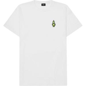 imageDALIX Robot Glow in The Dark Embroidered Relaxed Heavy Soft Cotton T Shirt MensWhite