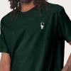 imageDALIX Astronaut Embroidered Relaxed Heavy Soft Cotton T Shirt MensForest Green