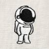 imageDALIX Astronaut Embroidered Relaxed Heavy Soft Cotton T Shirt MensNatural