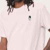 imageDALIX Astronaut Embroidered Relaxed Heavy Soft Cotton T Shirt MensPink