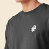 imageDALIX Ghost Embroidered Long Sleeve Tee Lightweight Soft Cotton Shirt MensAsphalt Gray