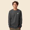 imageDALIX Ghost Embroidered Long Sleeve Tee Lightweight Soft Cotton Shirt MensAsphalt Gray