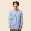 imageDALIX Ghost Embroidered Long Sleeve Tee Lightweight Soft Cotton Shirt MensBaby Blue