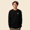 imageDALIX Ghost Embroidered Long Sleeve Tee Lightweight Soft Cotton Shirt MensBlack