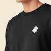 imageDALIX Ghost Embroidered Long Sleeve Tee Lightweight Soft Cotton Shirt MensDark Gray