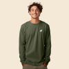 imageDALIX Ghost Embroidered Long Sleeve Tee Lightweight Soft Cotton Shirt MensMilitary Green
