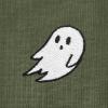 imageDALIX Ghost Embroidered Long Sleeve Tee Lightweight Soft Cotton Shirt MensMilitary Green