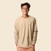 imageDALIX Ghost Embroidered Long Sleeve Tee Lightweight Soft Cotton Shirt MensSoft Cream