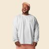 imageDALIX Ghost Embroidered Long Sleeve Tee Lightweight Soft Cotton Shirt MensWhite
