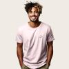 imageDALIX Ghost Embroidered Soft Cotton Short Sleeve T Shirt MensSoft Pink