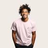 imageDALIX Ghost Embroidered Soft Cotton Short Sleeve T Shirt MensSoft Pink