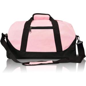 imageDALIX 18quot Two Tone Duffle Bag Medium Black Red Blue Gold Pink Purple GrayPink
