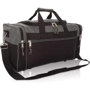imageDALIX 21quot Blank Sports Duffle Bag Gym Bag Travel Duffel with Adjustable Strap in GoldGray