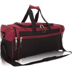 imageDALIX 21quot Blank Sports Duffle Bag Gym Bag Travel Duffel with Adjustable Strap in GoldMaroon