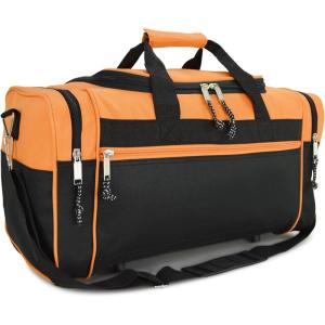 imageDALIX 21quot Blank Sports Duffle Bag Gym Bag Travel Duffel with Adjustable Strap in GoldOrange
