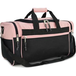 imageDALIX 21quot Blank Sports Duffle Bag Gym Bag Travel Duffel with Adjustable Strap in GoldPink