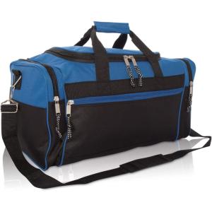 imageDALIX 21quot Blank Sports Duffle Bag Gym Bag Travel Duffel with Adjustable Strap in GoldRoyal Blue