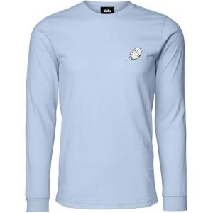imageDALIX Ghost Embroidered Long Sleeve Tee Lightweight Soft Cotton Shirt MensBaby Blue