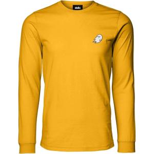 imageDALIX Ghost Embroidered Long Sleeve Tee Lightweight Soft Cotton Shirt MensGold