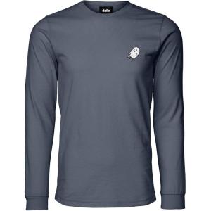 imageDALIX Ghost Embroidered Long Sleeve Tee Lightweight Soft Cotton Shirt MensVintage Navy