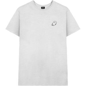 imageDALIX Ghost Embroidered Soft Cotton Short Sleeve T Shirt MensAsh Gray