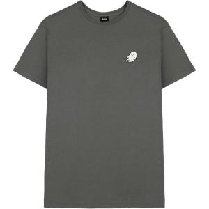imageDALIX Ghost Embroidered Soft Cotton Short Sleeve T Shirt MensAsphalt Gray