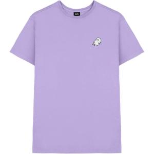 imageDALIX Ghost Embroidered Soft Cotton Short Sleeve T Shirt MensLavender