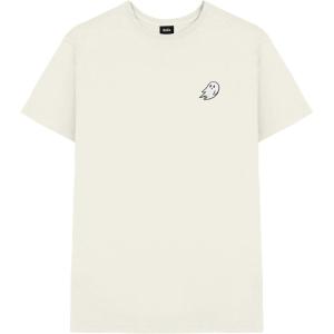 imageDALIX Ghost Embroidered Soft Cotton Short Sleeve T Shirt MensNatural